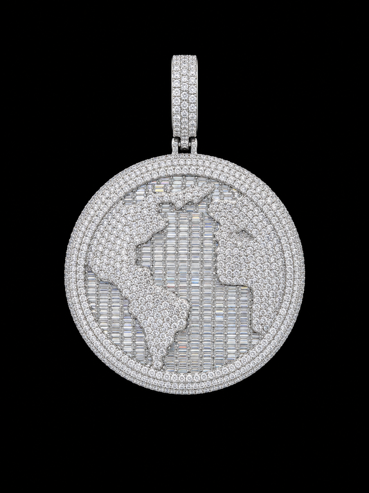 925 Silver Moissanite World Charm