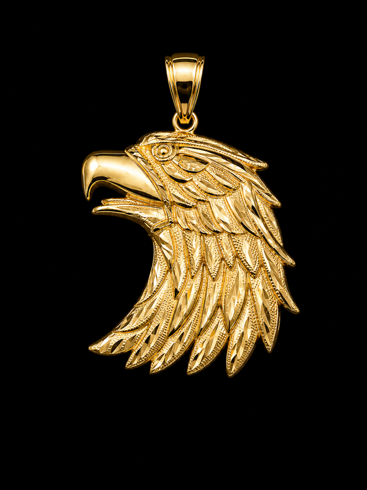 10K Solid Gold Eagle Head Charm