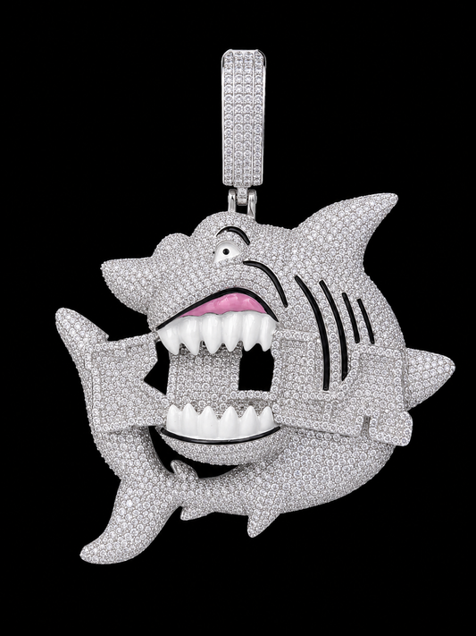 925 Silver Moissanite Shark Killa Charm