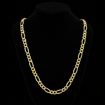 10K Gold 8mm Figaro Chain