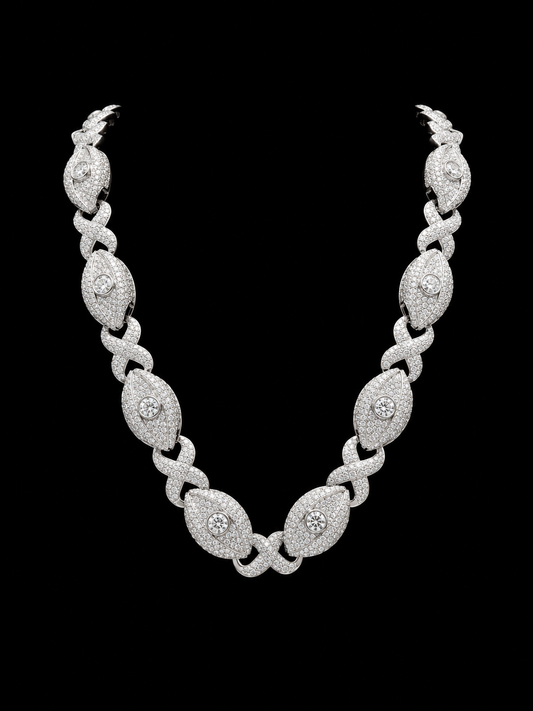 925 Silver 14mm Moissanite Custom Designer Chain