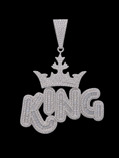925 Silver Moissanite King Charm