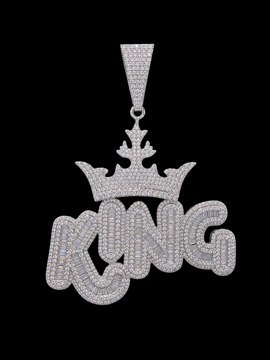 925 Silver Moissanite King Charm