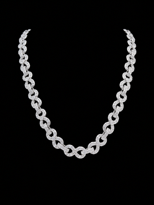 925 Silver Moissanite Infinity Link Chain