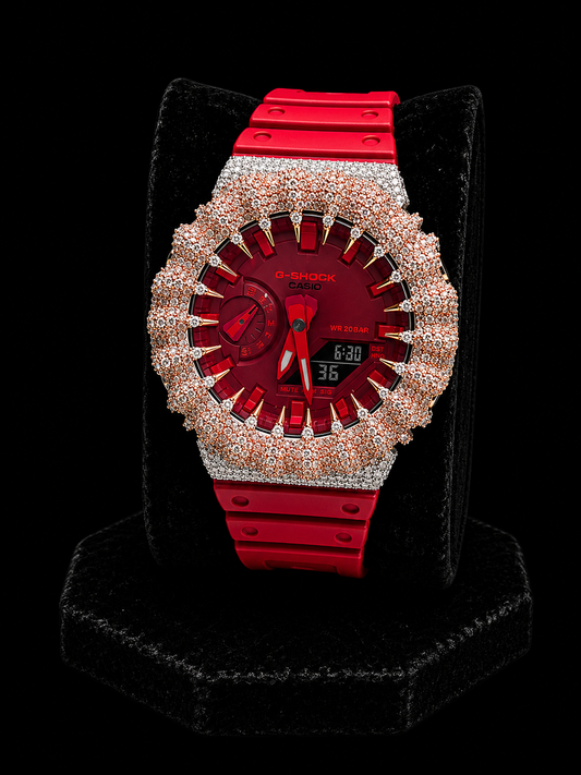 Red Moissanite G-Shock Watch