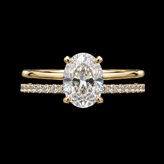 14K Gold Lab Diamond Ring Set