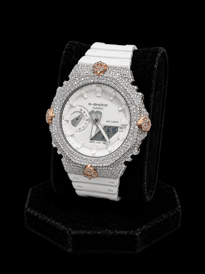 925 Silver Two-Tone VVS Moissanite Worldwide Charm