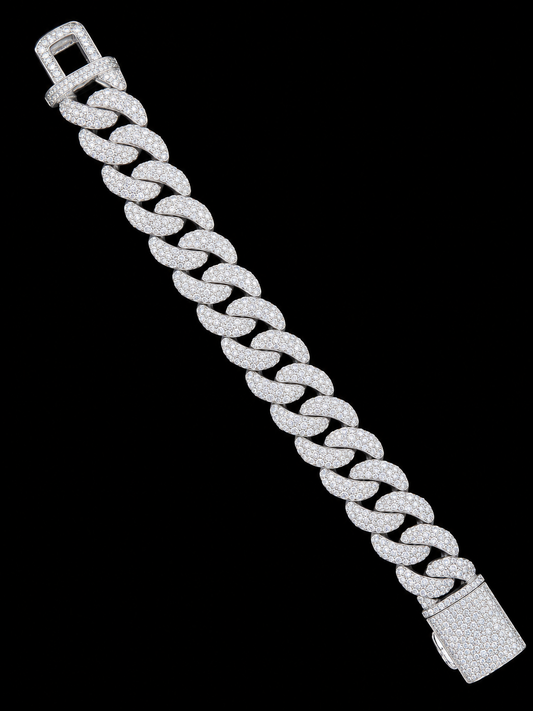 925 Silver 16mm Moissanite Cuban Bracelet