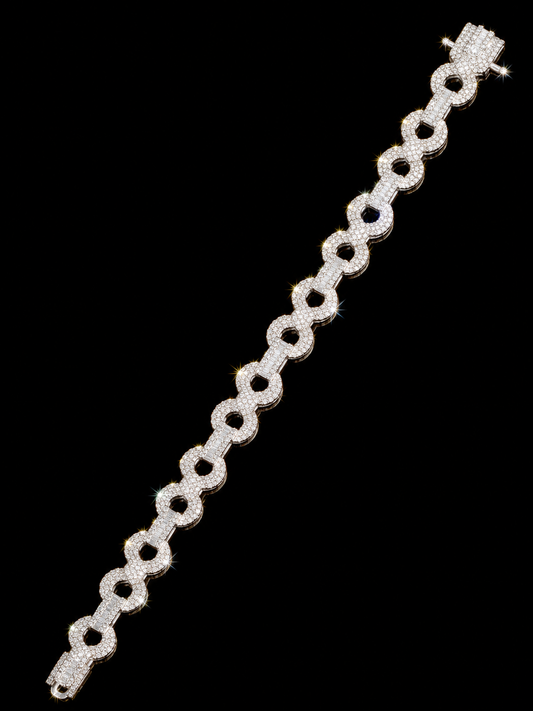 925 Silver Moissanite Infinity Bracelet