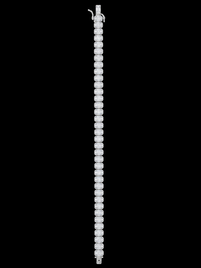 925 Silver Moissanite Baguette Bracelet