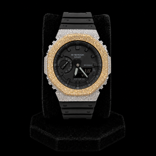 White & Gold Natural Diamond G-Shock Watch